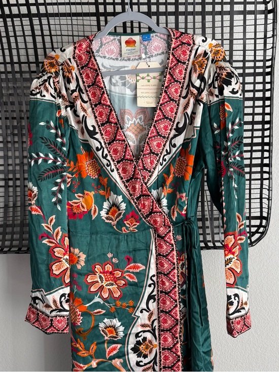 Farm Rio x Anthropologie Long-Sleeve Printed Wrap Midi Dress - Picture 4 of 8